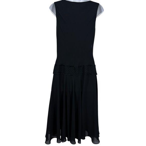 Liz Claiborne Womens Black Asymmetrical Scoop Neck Chiffon Whimsigoth Dress sz 6 - Picture 13 of 16